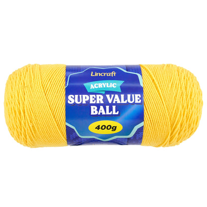 Acrylic Super Value Ball Crochet & Knitting Yarn, 400g Acrylic Yarn