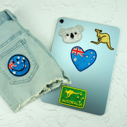 Arbee Crafty Patch, Australia Heart Glitter Flag- 1pc