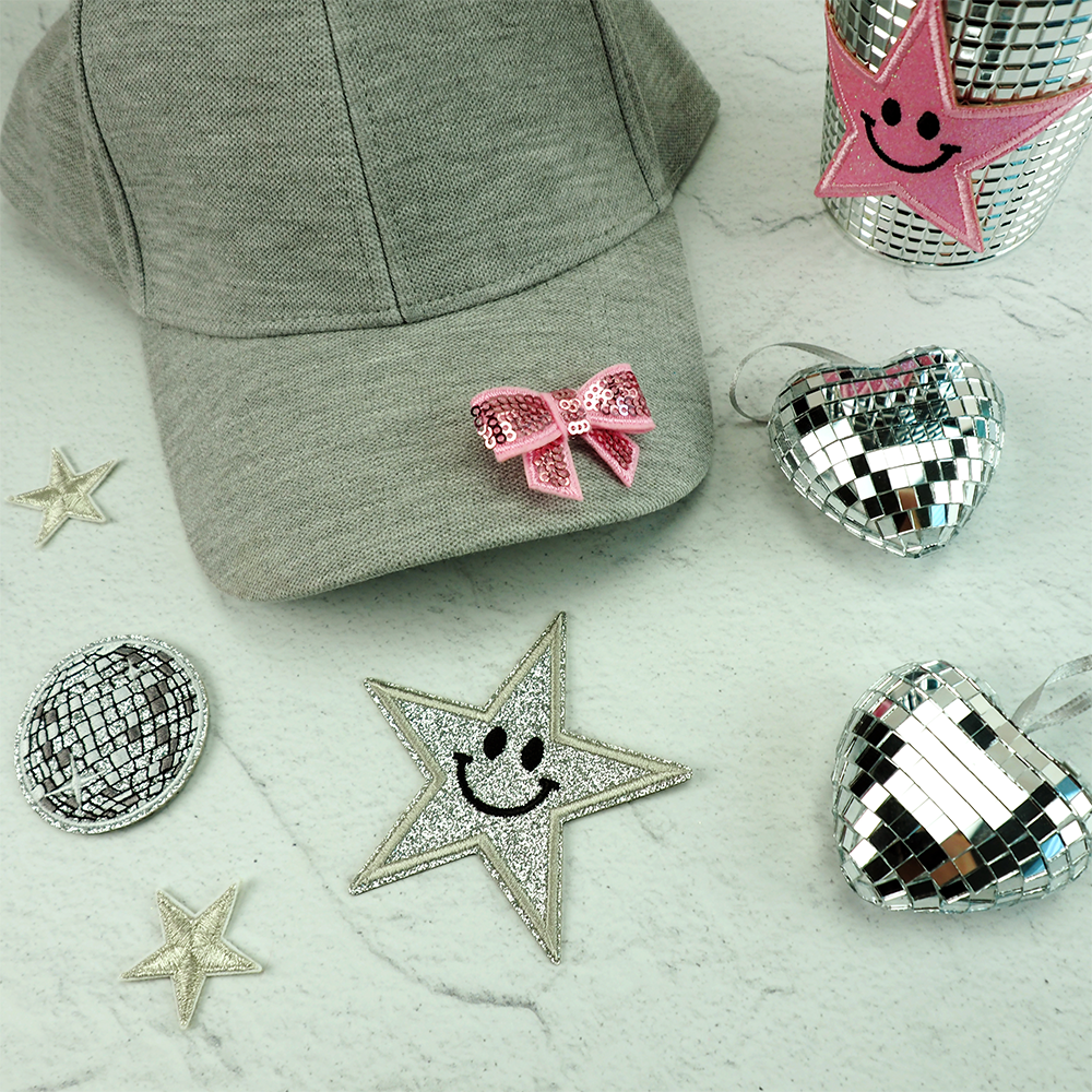 Arbee Crafty Patch, Military Silver Stars- 3pc