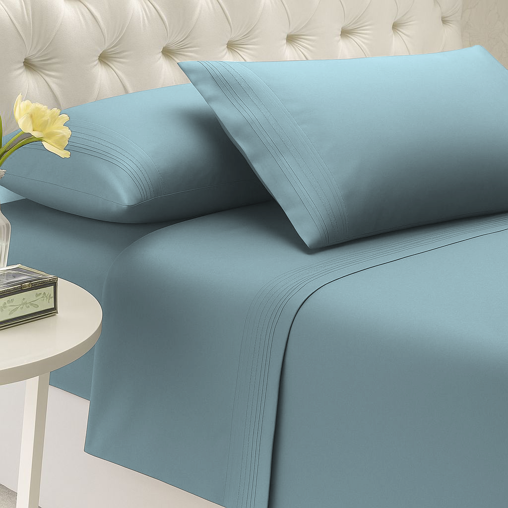 Mayfair & Bond 1000TC Cotton Sheet Set, Queen Bed- Sky