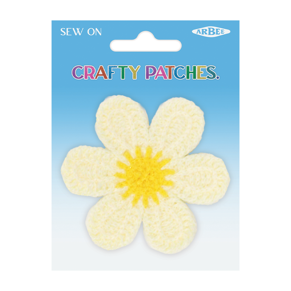 Arbee Crafty Patch, Crochet Flower Cream- 1pc