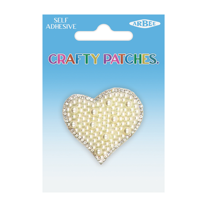 Arbee Crafty Patch, Pearl Heart- 1pc