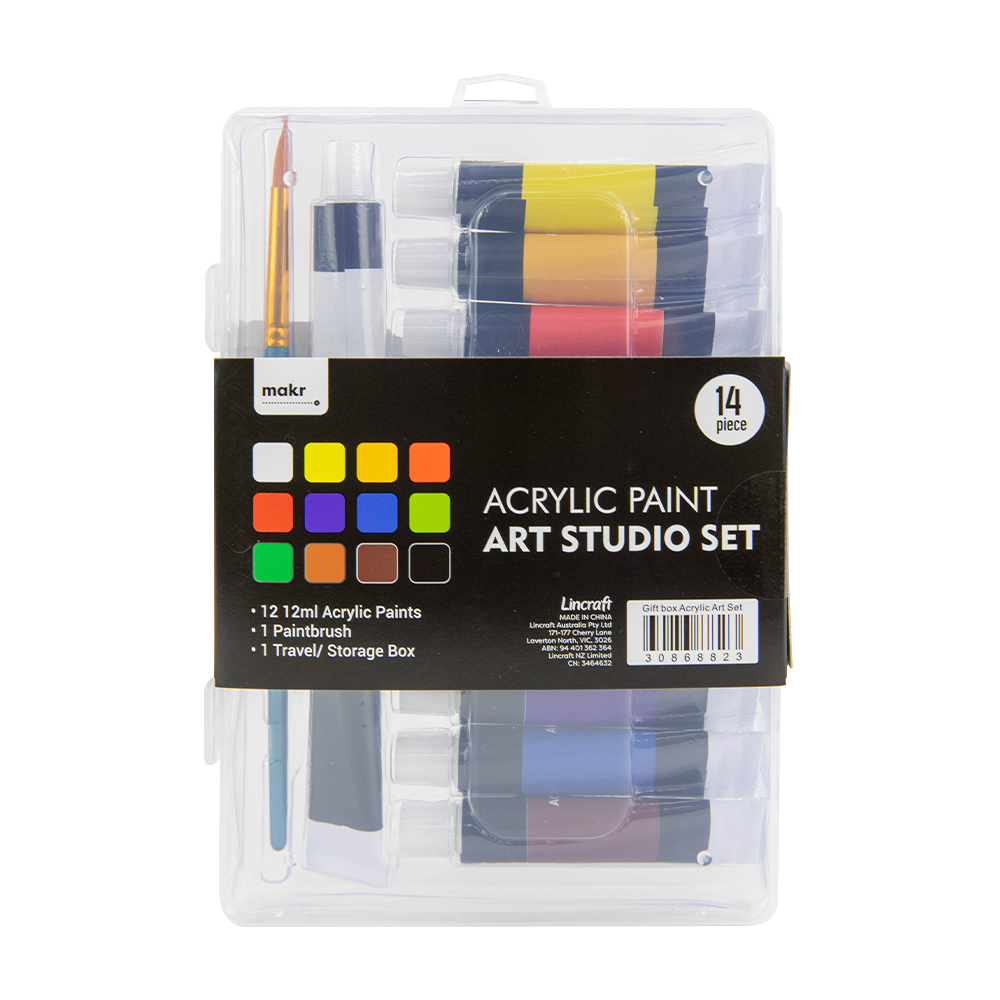 Makr Gift Box Acrylic Art Set - 14pce