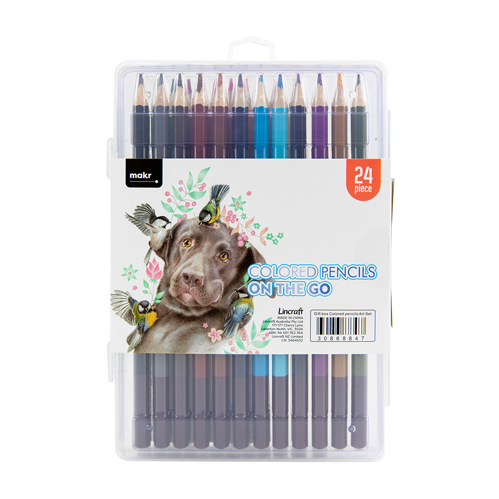 Makr Gift Box Coloured Pencils Art Set - 24pce