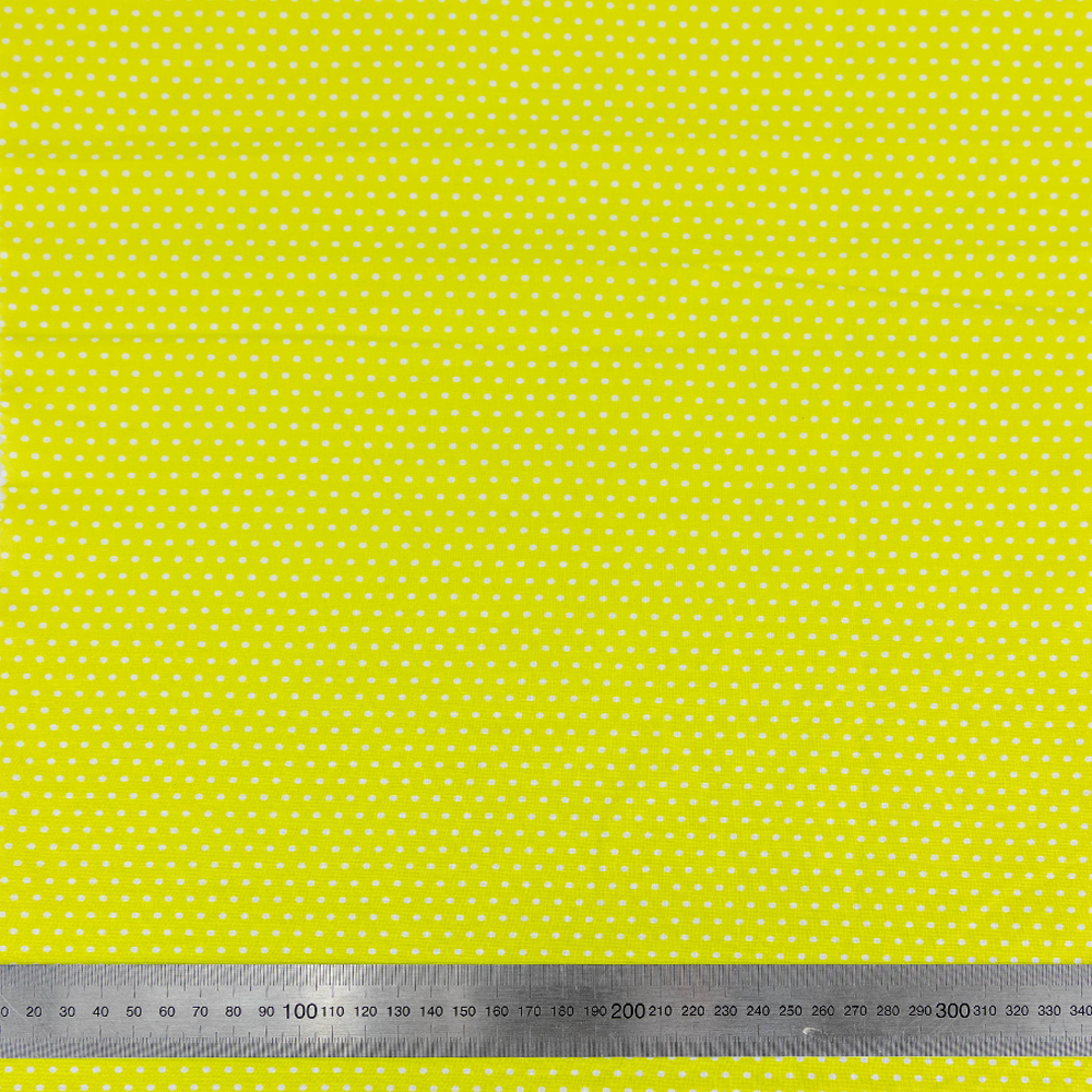 Print Craft & Quiltng Fabric, Yellow Pin Dot-Width 110cm