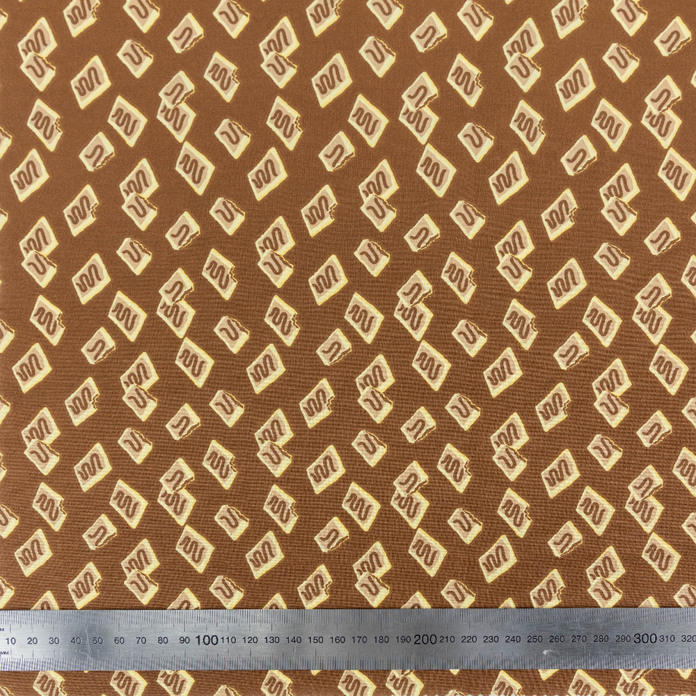 Print Craft & Quiltng Fabric, Chocolate Tart-Width 110cm