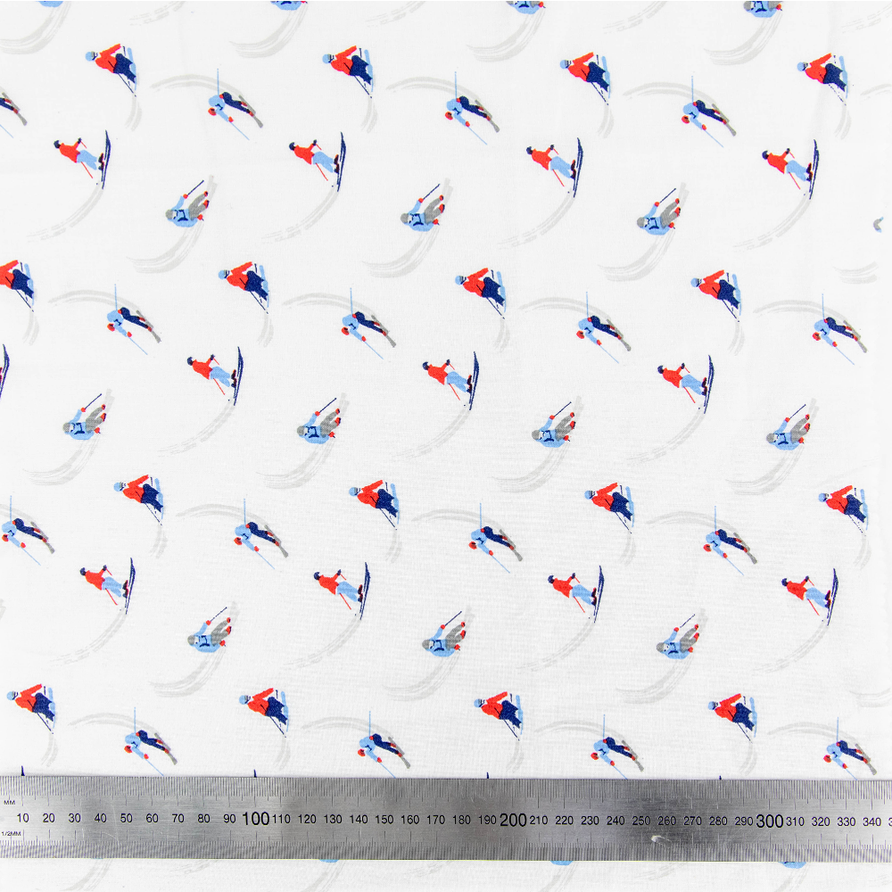 Print Craft & Quiltng Fabric, Skiing-Width 110cm