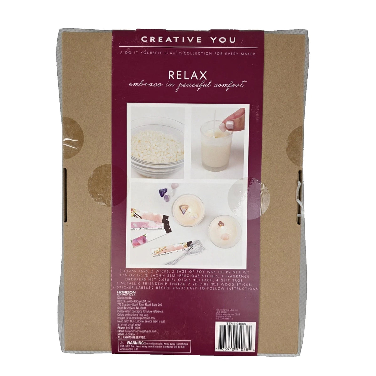 Creative You Vanilla Glow Crystal Candle Relax