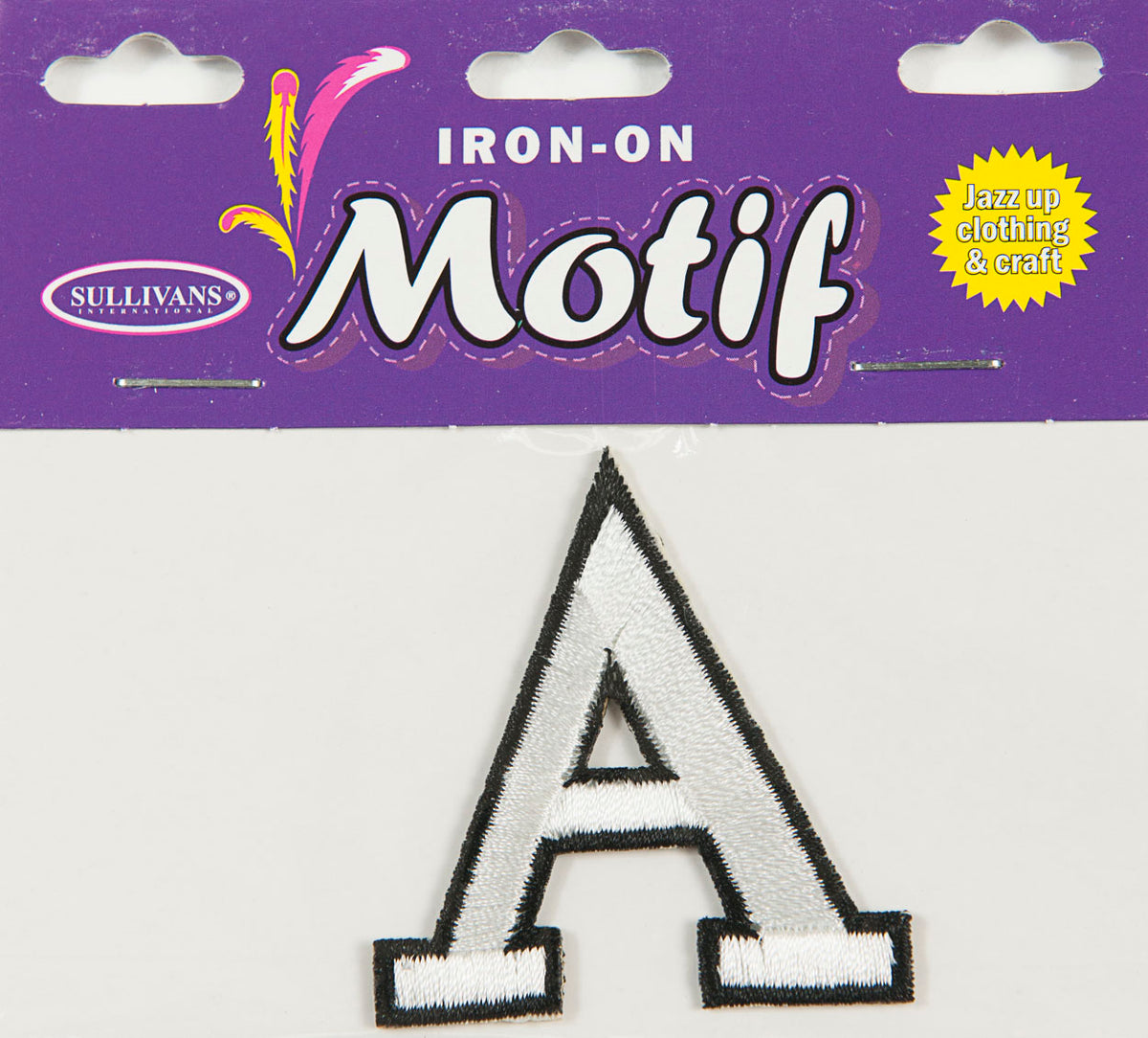 Iron On Motif Letter, White - 45mm - Sullivans