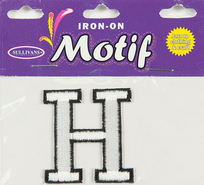 Iron On Motif Letter, White - 45mm - Sullivans