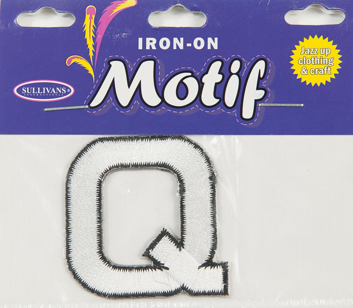 Iron On Motif Letter, White - 45mm - Sullivans