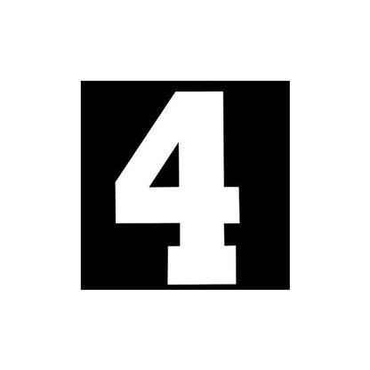 Sullivans Iron On Sports Number 4, White- 200 mm