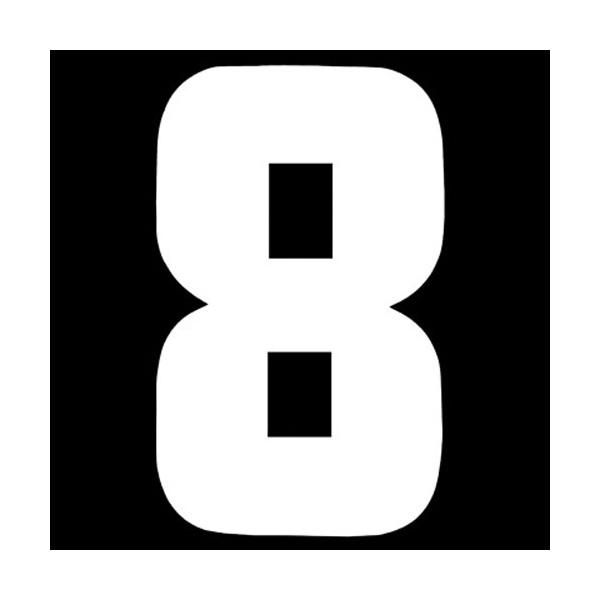 Sullivans Iron On Sports Number 8 , White- 200 mm