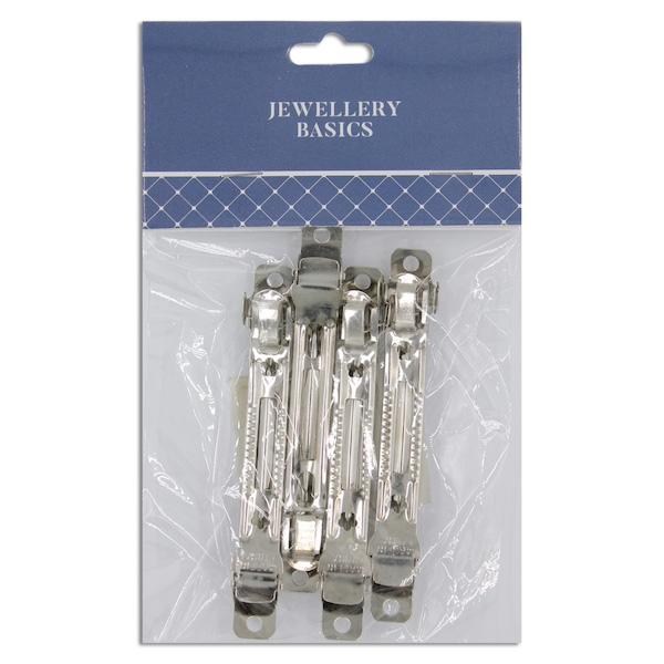 Hair Clasp, Silver- 4pc- Sullivans