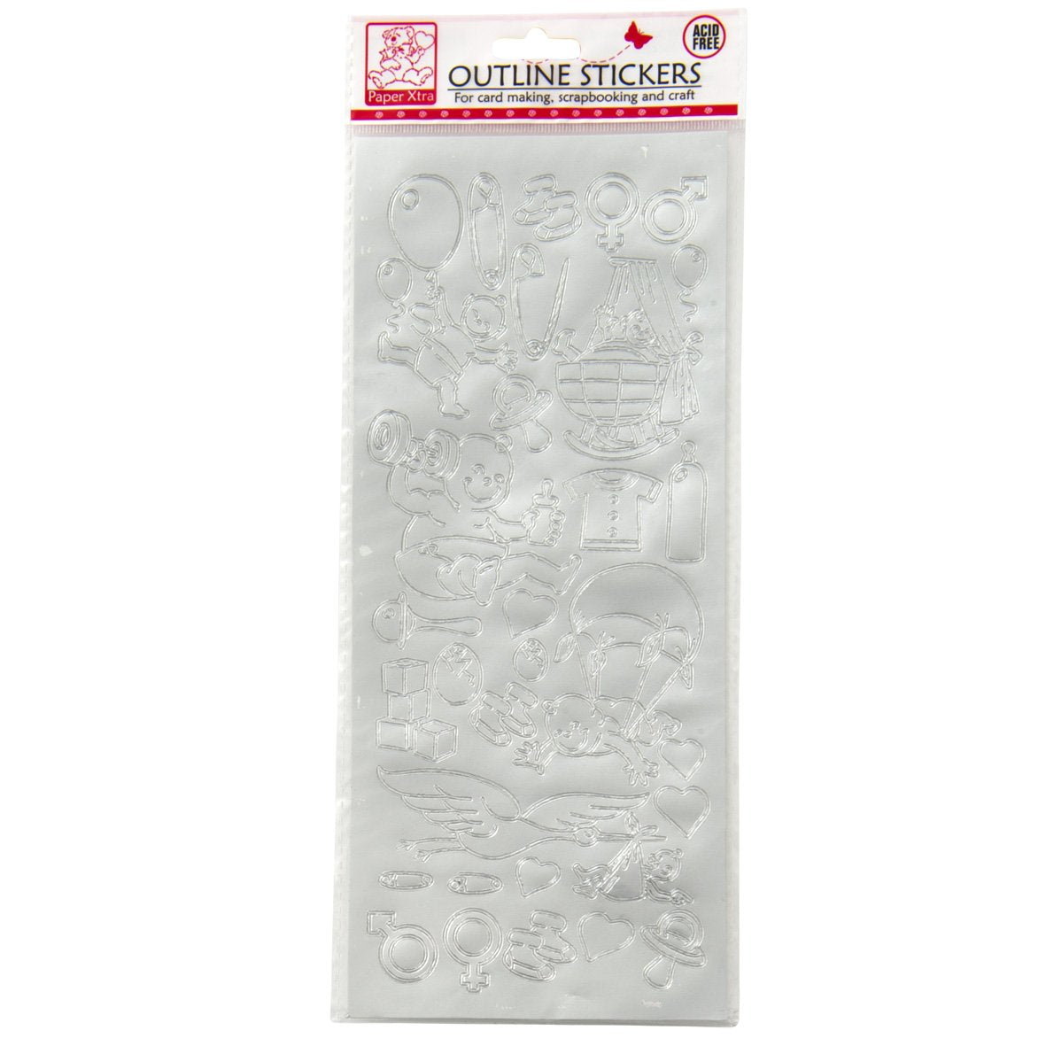Sullivans Outline Stickers, Silver- Baby