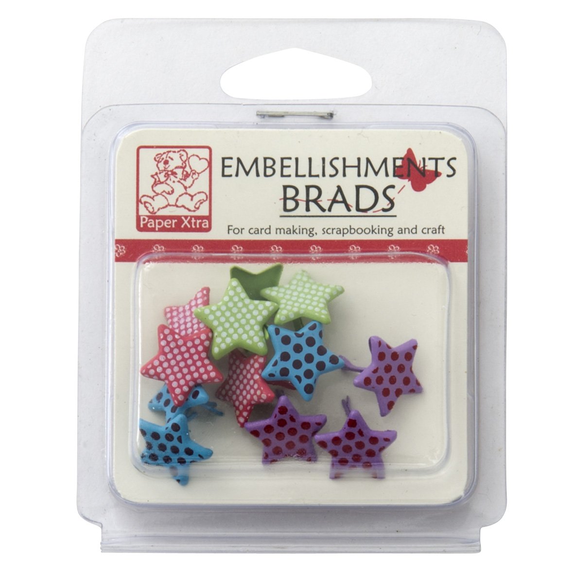 Sullivans Embellishments Brads, Star Spotty