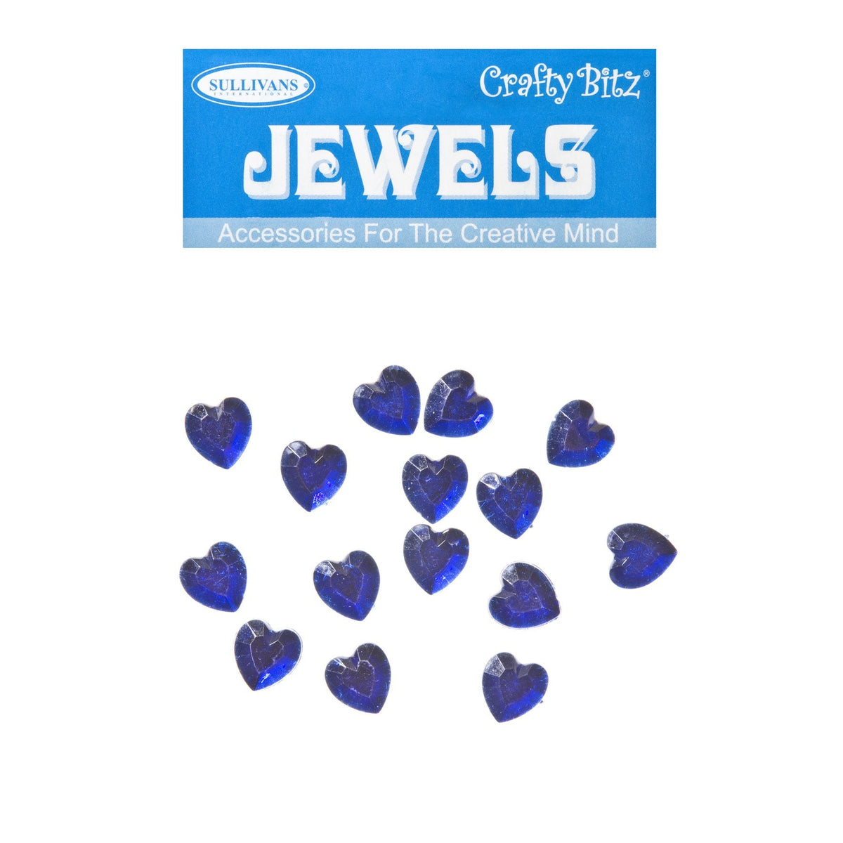 Crafty Bitz Jewels, Heart Royal Blue- 15pc