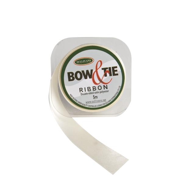 Satin Ribbon, White- 24mm x 5m