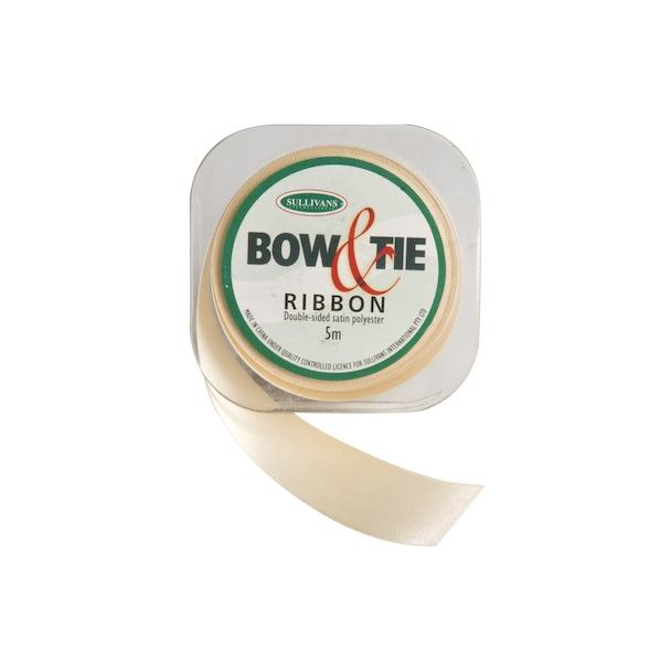 Satin Ribbon, White- 24mm x 5m