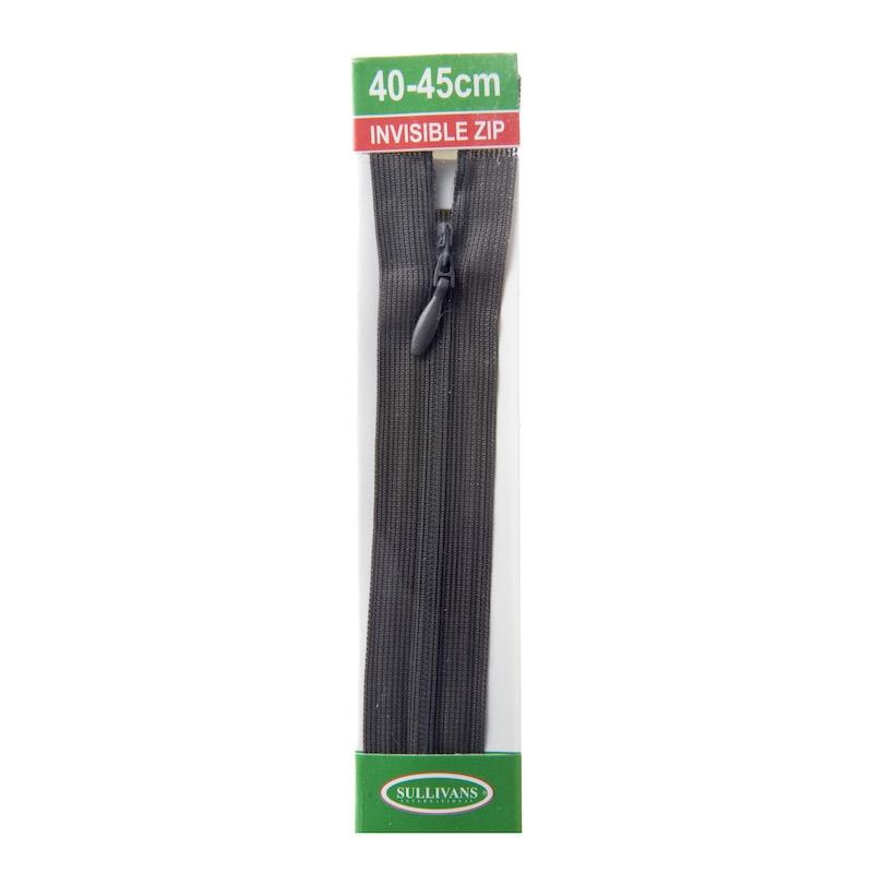 Sullivans Invisible Zip, School Grey