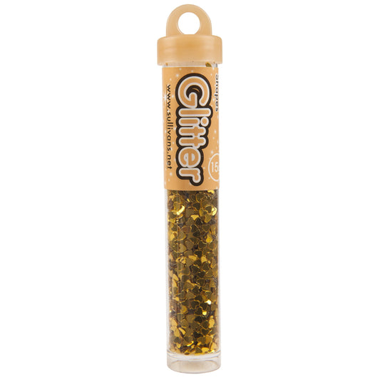 Sullivans Heart Shape Glitter, Small Gold- 15g