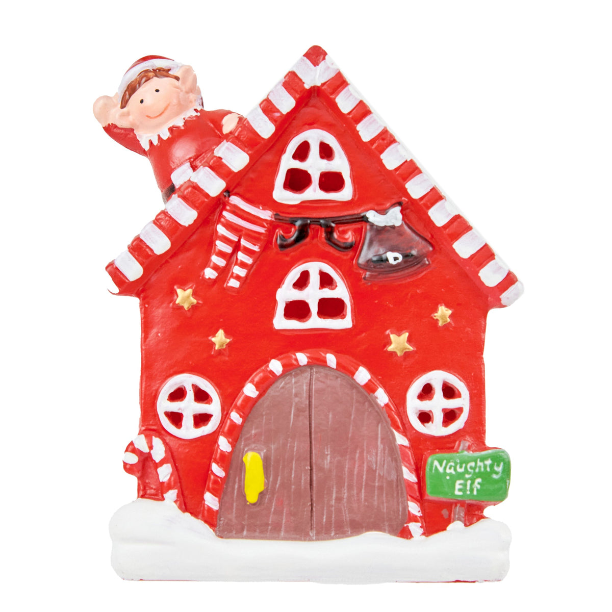 Christmas Elf House with LED Light- 6.5"x5.5"x3"