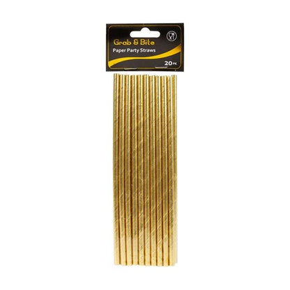 Metallic Party Paper Straw, 20pk