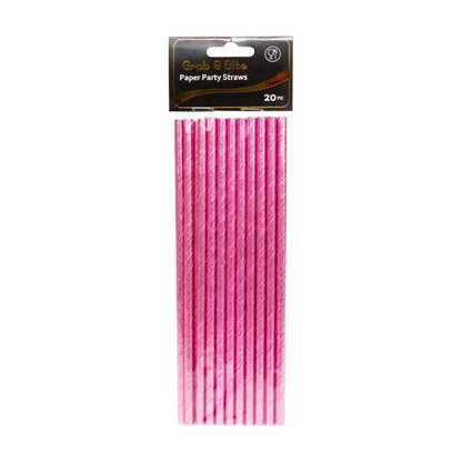 Metallic Party Paper Straw, 20pk