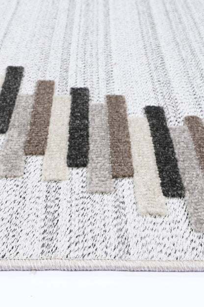 Mars Attica Diamond Stone and Grey Rug