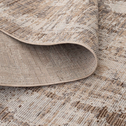 Cherie Distressed Look Watercolour Beige Grey Rug - CH08