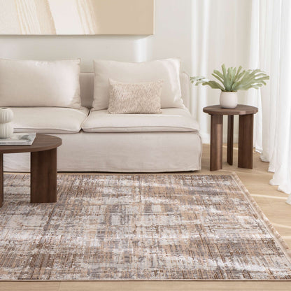 Cherie Distressed Look Watercolour Beige Grey Rug - CH08