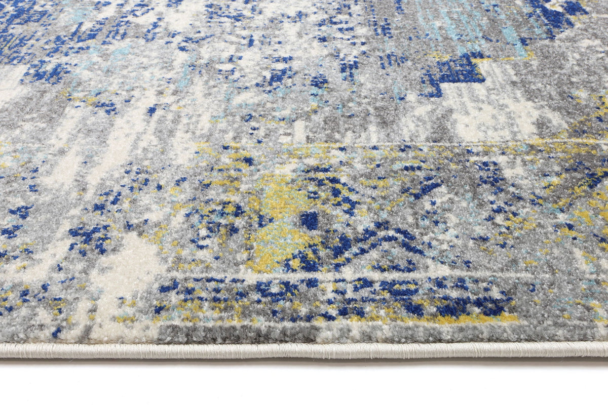 Exquisite Faded Blue and Yellow Rug