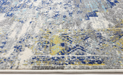 Exquisite Faded Blue and Yellow Rug