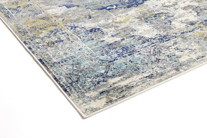 Exquisite Faded Blue and Yellow Rug