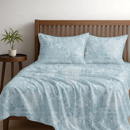 Alaria Printed Cotton Sheet Set, Garden- Queen Bed