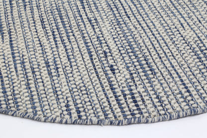 Skandi Lagertha Blue Round Wool Rug