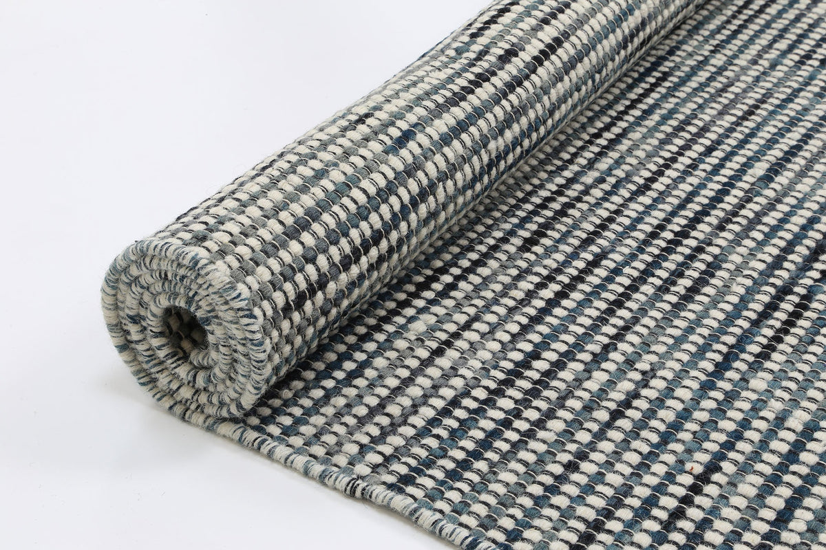 Skandi Ingrid Teal Wool Rug