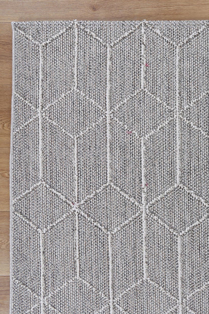 Vanuatu Totori Ash Geometric Flatweave Rug