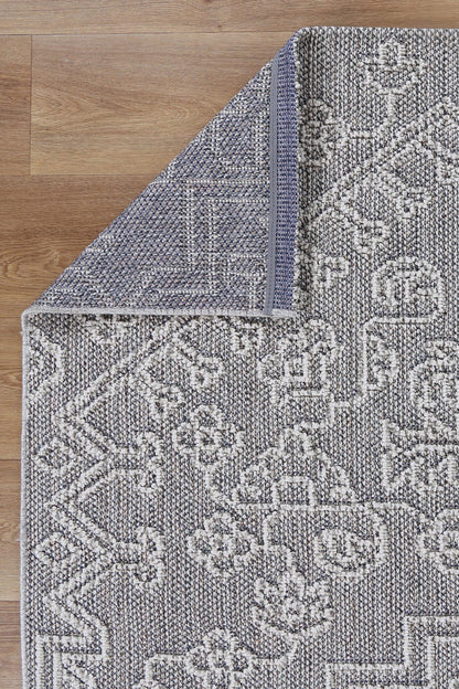Liro Bule Ash Tribal Flatweave Rug