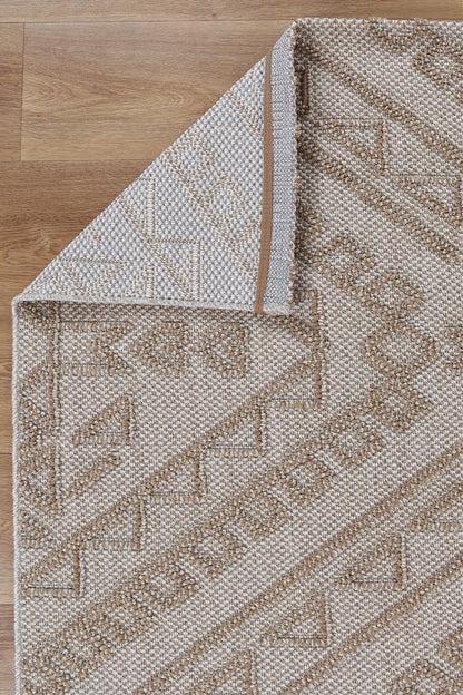 Liro Kilifa Beige Tribal Flatweave Rug