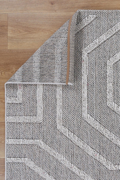 Vanuatu Suri Ash Geometric Flatweave Rug