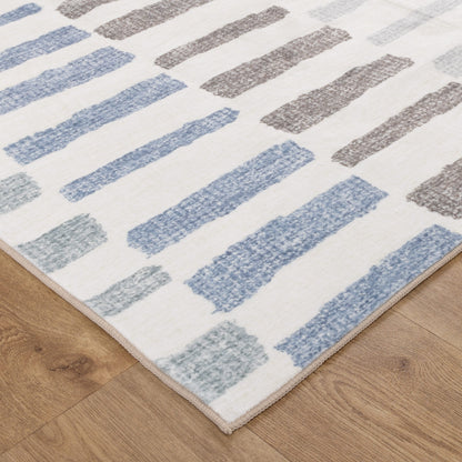 Washwell Modern Stripes Machine Washable Rug - WASH003