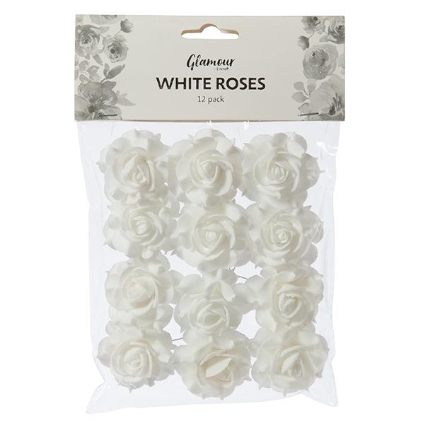 White Craft Roses- 12pk